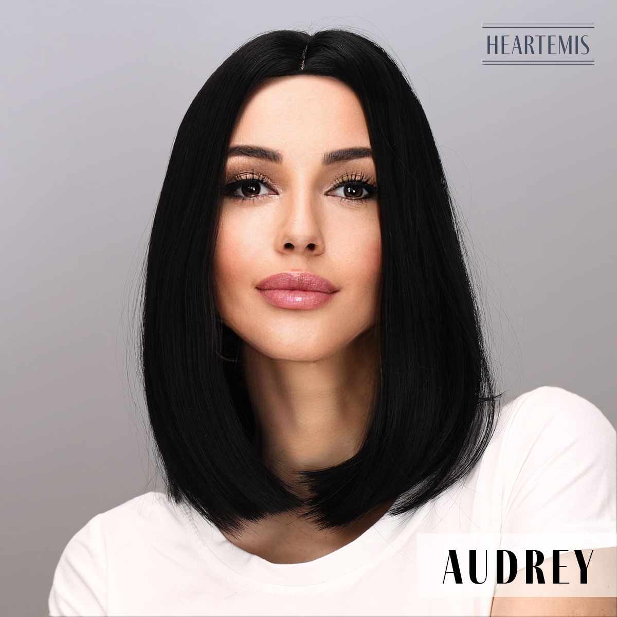 Audrey 14 inch Black Straight Bob without Bangs Synthetic Wig