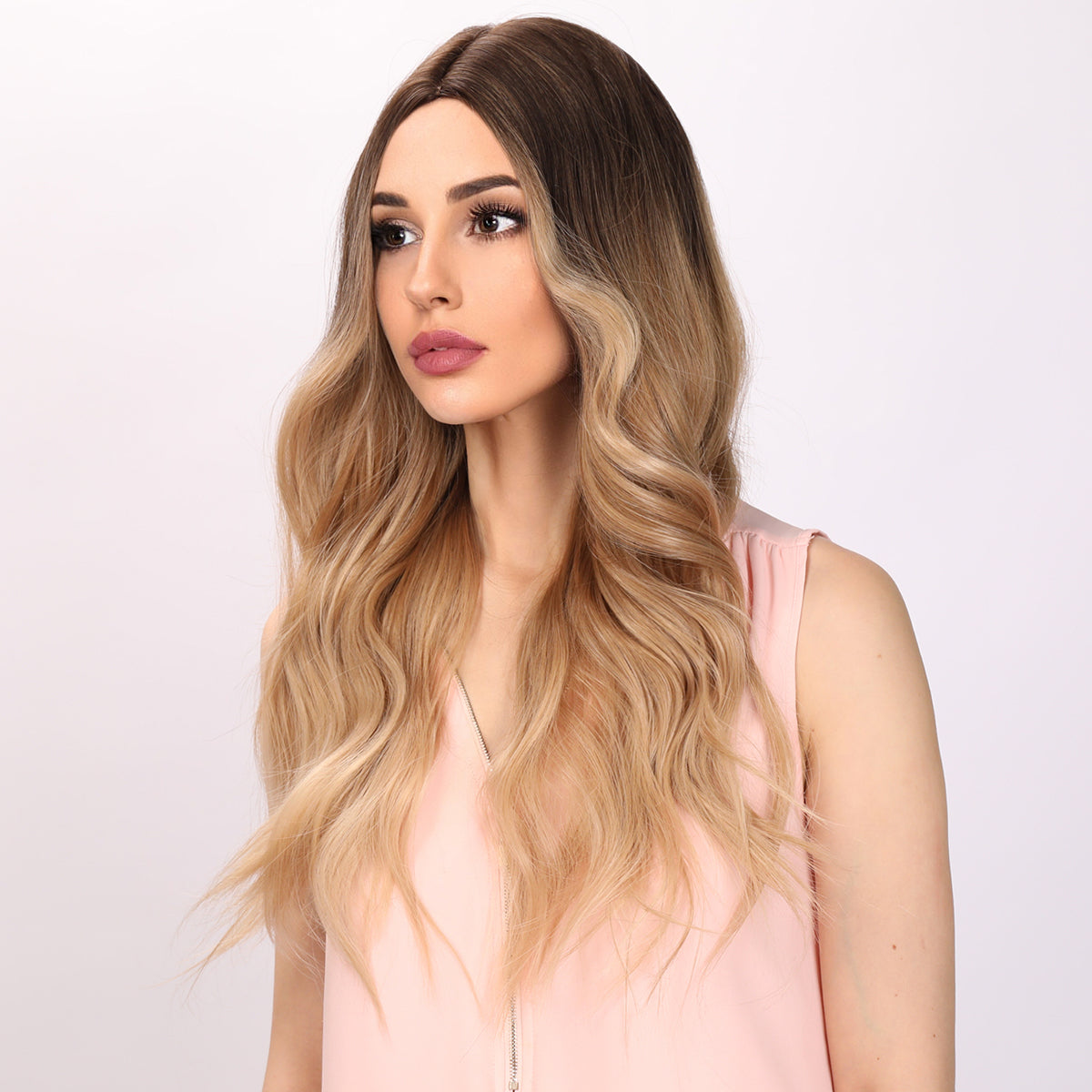 Amber Shimmer 26 Inch Ombre Brown Blonde Loose Wave Without Bangs S Heartemis 